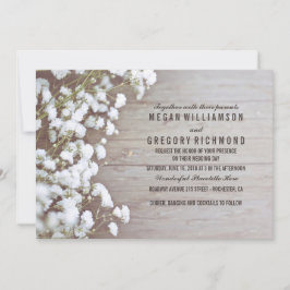 Floral- Baby's Breath Rustic Summer Simple Wedding Kaart