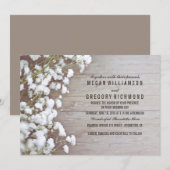 Floral- Baby's Breath Rustic Summer Simple Wedding Kaart (Voorkant / Achterkant)