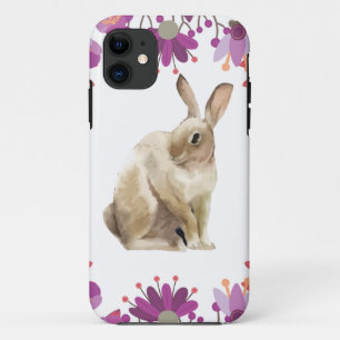 Floral Background Easter Bunny-ontwerp iPhone 11 Hoesje