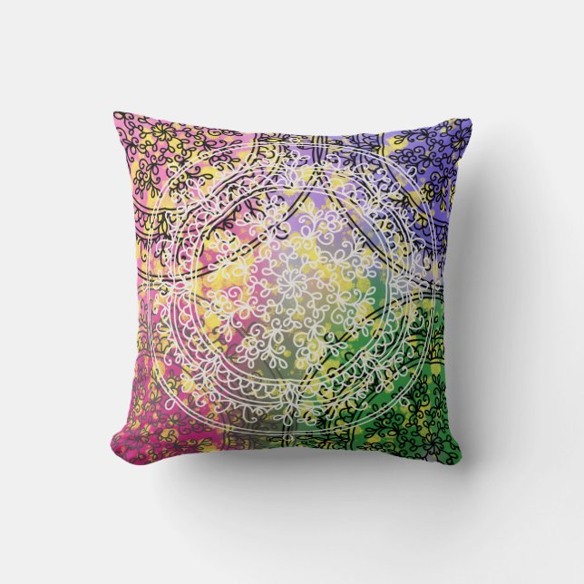 Floral background manda kussen (Voorkant)