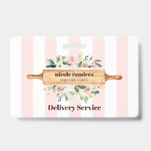 Floral Bakery Rolling Pin Patisserie gestript Badge