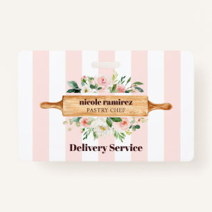 Floral Bakery Rolling Pin Patisserie gestript Badge