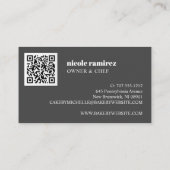 Floral Bakery Rolling Pin Patisserie QR CODE Visitekaartje (Achterkant)