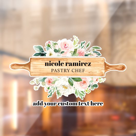Floral Bakery Rolling Pin Patisserie Raamsticker (Vel 2)