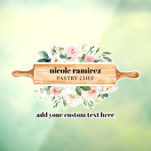 Floral Bakery Rolling Pin Patisserie Raamsticker (Vel 3)