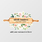 Floral Bakery Rolling Pin Patisserie Raamsticker (Vel)
