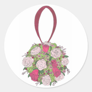 Floral Ball Bouquet Roos Flower Wedding Stickers