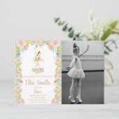 Floral Ballerina Invitation à l'anniversaire avec  (Debout devant)