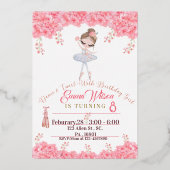 Floral Ballerina Invitation Anniversaire Pour Fill (Recto)