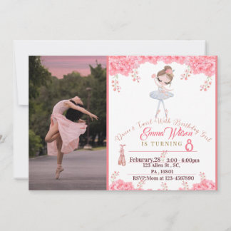 Floral Ballerina Invitation Anniversaire Pour Fill