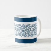 Floral Band, Blue Coffee Mug (Devant droit)