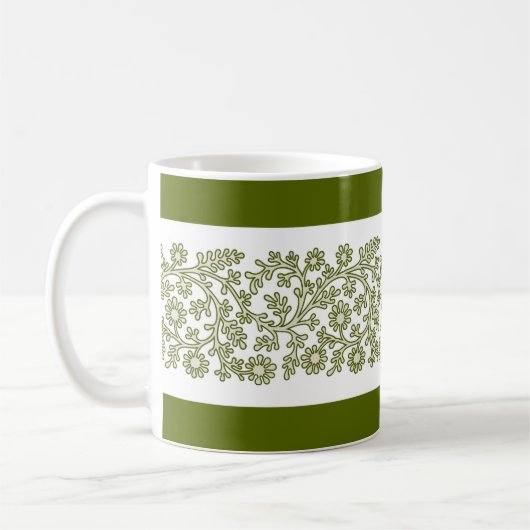 Floral Band, Mug de café vert (Gauche)