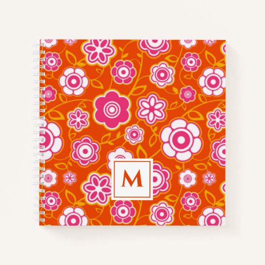 Floral Bandana Print Monogram Notitieboek (Voorkant)