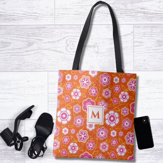 Floral Bandana Print Monogram Tas