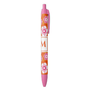 Floral Bandana Print Monogram Zwarte Inkt Pen