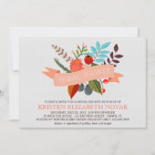 Floral Banner Bridal Shower Kaart (Voorkant)