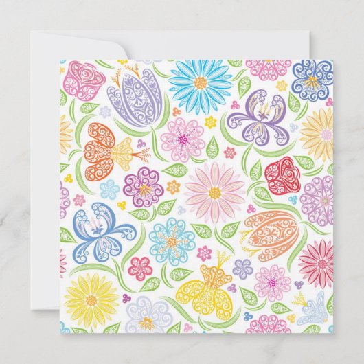 Floral Banner Bridal Shower Kaart (Achterkant)