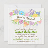 Floral Banner Bridal Shower Kaart (Voorkant)