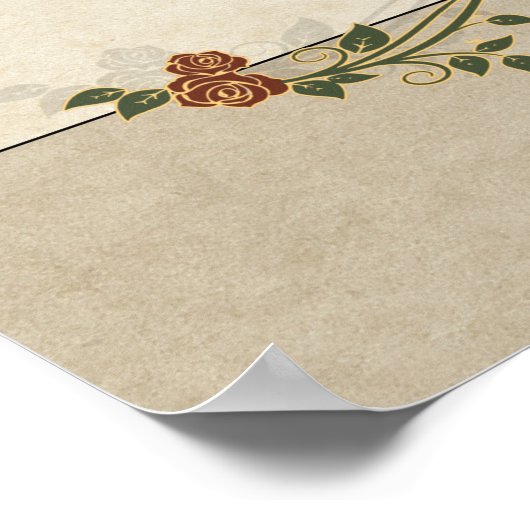 Floral Banner Wedding Certificate Poster (Hoek)