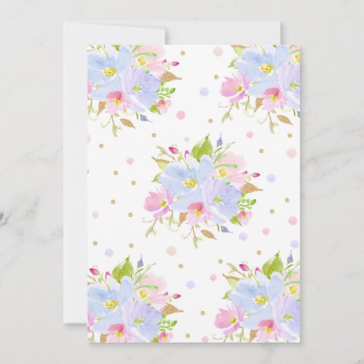 Floral Baptism en 1e verjaardag van de uitnodiging (Achterkant)