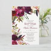 Floral Baptism Invitation Kaart (Staand voorkant)