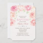 Floral Baptism Invitation Kaart (Voorkant)