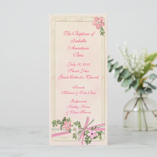 Floral Baptismal programme 1/5 (Debout devant)