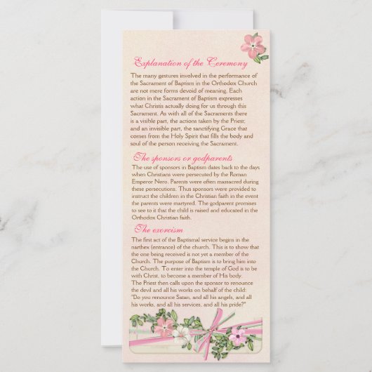 Floral Baptismal Programme 2/5 (Devant)