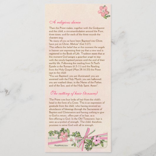 Floral Baptismal Programme 4/5 (Dos)