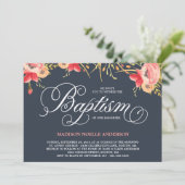  Floral | Baptisme-uitnodiging Kaart (Staand voorkant)
