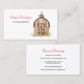 Floral Barn Antique ferme Carte de visite (Devant / Derrière)