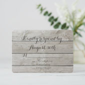 Floral Barn Board RSVP Kaartje (Staand voorkant)