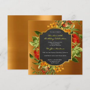 Floral Baroque Birthday Golden Lijst Mint Green Kaart