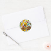 Floral Basket Ronde Sticker (Envelop)