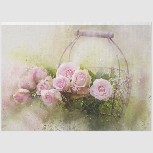 Floral Basket Tissue Paper Tissuepapier (Voorkant)