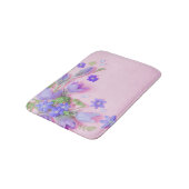 Floral Bath Mat | Blue Wildflowers Memory Foam Rug (Gekanteld)