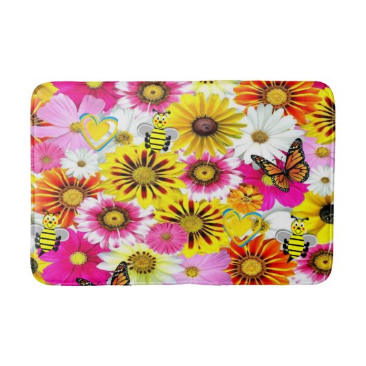 Floral Bathroom Bath Mat (Voorkant)