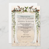 Floral Beach Arbor Faire-part de mariage (Devant / Derrière)