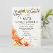 Floral Beach en Seashells Rustisch Vrijgezellenfee Kaart (Staand voorkant)