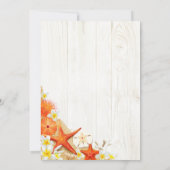 Floral Beach en Seashells Rustisch Vrijgezellenfee Kaart (Achterkant)