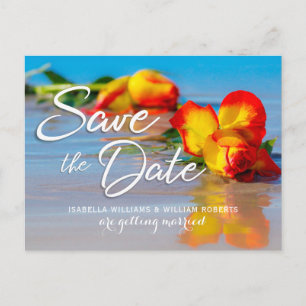 Floral Beach Save the Date Uitnodiging voor bruilo
