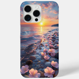Floral Beach Sunset Telefoonhoesje – Zomer Vibes iPhone 15 Pro Max Hoesje