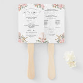 Floral Beach Wedding Program Fan Handwaaier (Voorkant en achterkant)