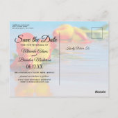 Floral Beach Wedding Save the Date Uitnodiging (Achterkant)