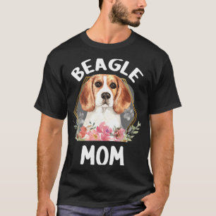 Floral Beagle Moeder Hond Ouder Poot Mama Huisdier T-shirt