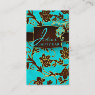 Floral Beauté Carte de visite Gold Trim