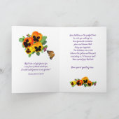 Floral Beauté Custom Texte Soeur Carte Anniversair (Intérieur)