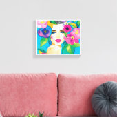 Floral Beauté World Couleur 2 toile Imprimer (Insitu(Salon))