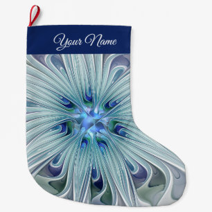 Floral Beauty Abstract Art Blue Pastel Naam Grote Kerstsok