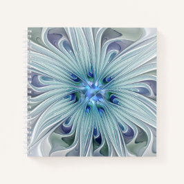 Floral Beauty Abstract Modern Blue Pastel Flower Notitieboek